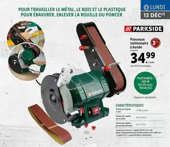 Lidl Ponceuse Stationnaire à Bande Parkside offre