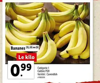 Lidl Bananes Cavendish offre