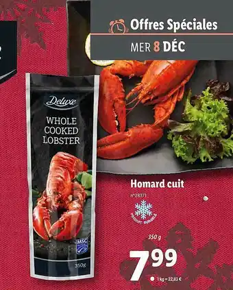Lidl Homard Cuit Deluxe offre