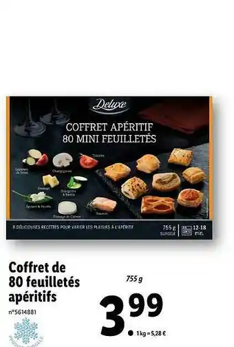 Lidl Coffret De 80 Feuilletés Apéritifs Deluxe offre