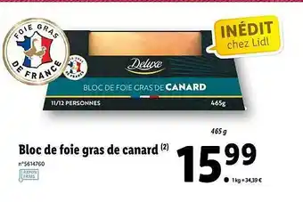 Bloc De Foie Gras De Canard Deluxe