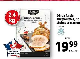 Lidl Dinde Farcie Aux Pommes, Figue Sèches Et Marrons Deluxe offre