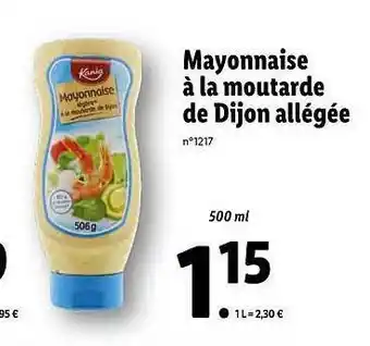 Lidl Mayonnaise à La Moutarde De Dijon Allégée Kania offre