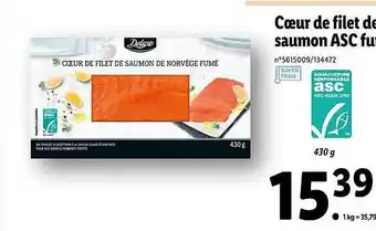 Lidl Coeur De Filet De Saumon Asc Fumé Deluxe offre