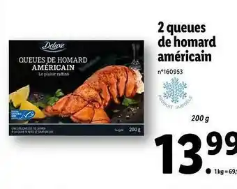 Lidl 2 Queues De Homard Américain Deluxe offre