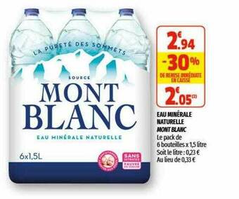 Coccinelle Supermarché Eau Minerale Naturelle Mont Blanc offre