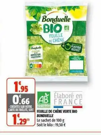 Coccinelle Supermarché Feuille De Chêne Verte Bio Bonduelle offre