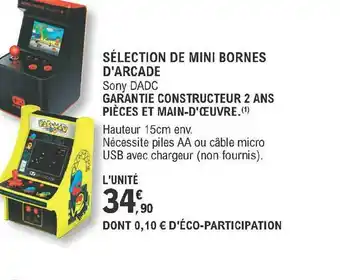 E.Leclerc Sélection De Mini Bornes D'arcade Sony Dadc offre