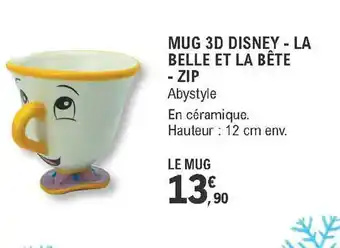 E.Leclerc Mug 3d Disney - La Belle Et La Bête - Zip offre