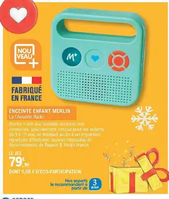 E.Leclerc Enceinte Enfant Merlin - La Chouette Radio offre