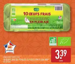 ALDI 10 œufs bio de poules élevées en plein air offre