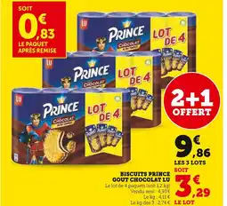 Hyper U LU Biscuits Prince goût chocolat offre