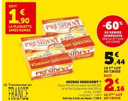 Hyper U PRÉSIDENT Beurre offre