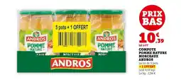 Hyper U ANDROS Compote pomme nature morceaux offre