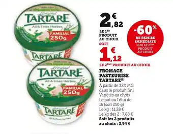 Hyper U TARTARE Fromage pasteurisé offre