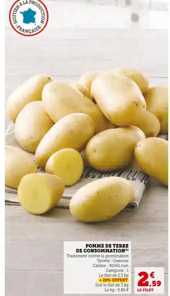Hyper U Pomme de terre de consommation offre