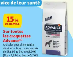 Advance 15 % de remise sur toutes les croquettes advance