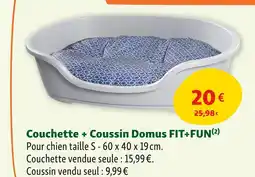 Maxi Zoo FIT+FUN Couchette + coussin domus offre