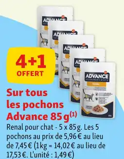 Maxi Zoo Advance 4+1 Sur tous les pochons Advance 85 g offre