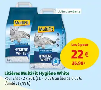 Maxi Zoo MultiFit Litières hygiène white offre