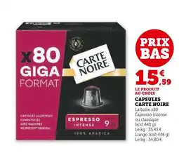 Super U CARTE NOIRE Capsules offre