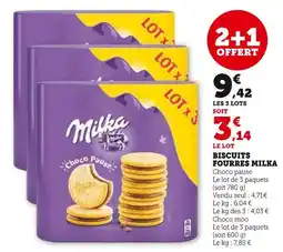 Super U Milka Biscuits fourrés offre