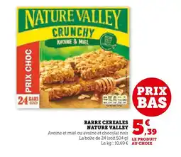 Super U NATURE VALLEY Barre cereales offre