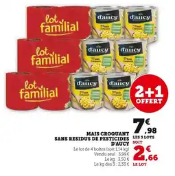 Super U D'aucy Mais croquant sans residus de pesticides offre