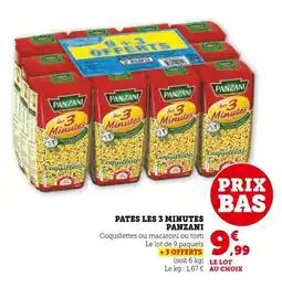 Super U PANZANI Pâtes Les 3 Minutes offre