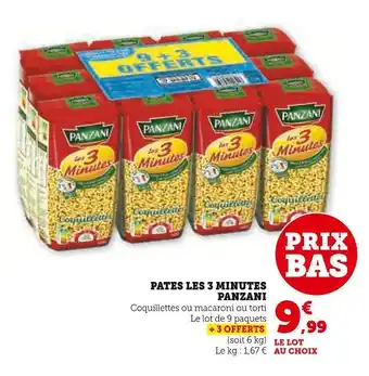 Super U PANZANI Pâtes Les 3 Minutes offre