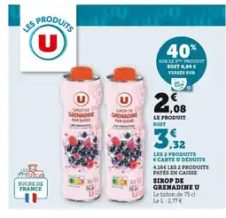 Super U U Sirop de grenadine offre