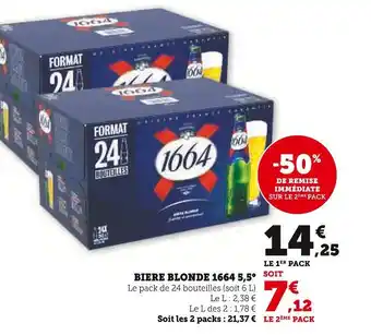 Super U 1664 Biere blonde 5,5° offre