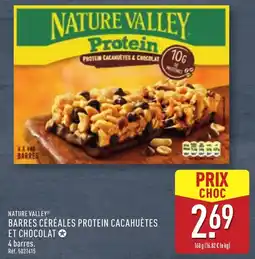 ALDI Barres céréales protein cacahuètes et chocolat offre