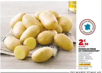 Super U Pomme de Terre de Consommation offre