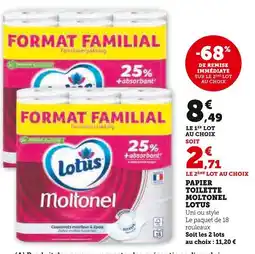 Super U LOTUS Papier toilette Moltonel offre