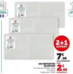 U 200 serviettes blanches