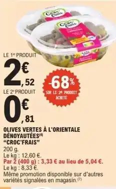 E.Leclerc Signal - olives vertes à l'orientale dénoyautées offre
