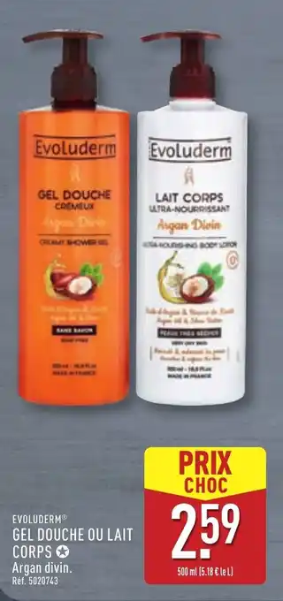 ALDI Evoluderm gel douche ou lait corps offre