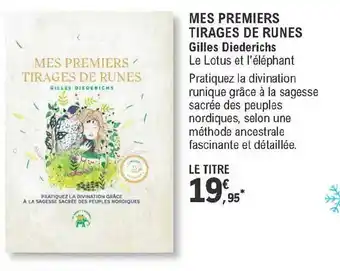 E.Leclerc Mes Premiers Tirages De Runes - Gilles Diederichs offre