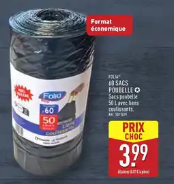 ALDI Folia 60 sacs poubelle offre