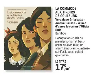 E.Leclerc La Commode Aux Tiroir De Couleurs - Véronique Grisseaux - Amélie Causse - Winoc D'après Le Roman D'olivia Ruiz offre