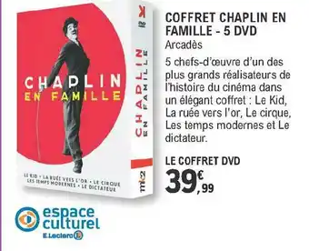 E.Leclerc Coffret Chaplin En Famille - 5 Dvd offre