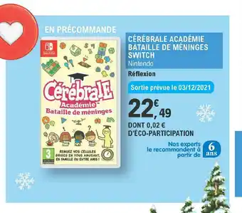 E.Leclerc Célébrale Académie Bataille De Méninges Switch offre