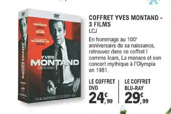 E.Leclerc Coffret Uves Montand - 3 Films offre