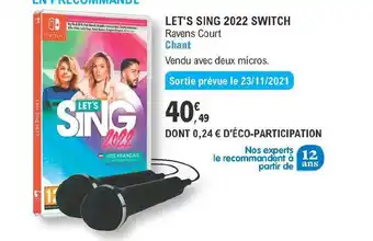 E.Leclerc Let's Sing 2022 Switch Ravens Court offre