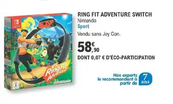 E.Leclerc Ring Fit Adventure Switch Nintendo offre