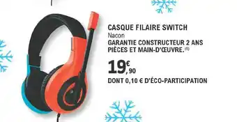 E.Leclerc Casque Filaire Switch offre