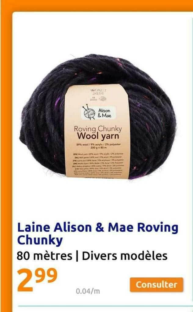 Promo Laine Alison & Mae Roving Chunky chez Action