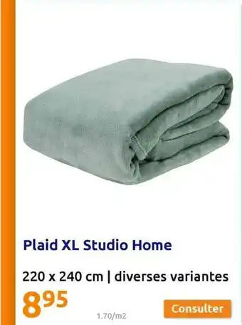 Action Plaid Xl Studio Home offre