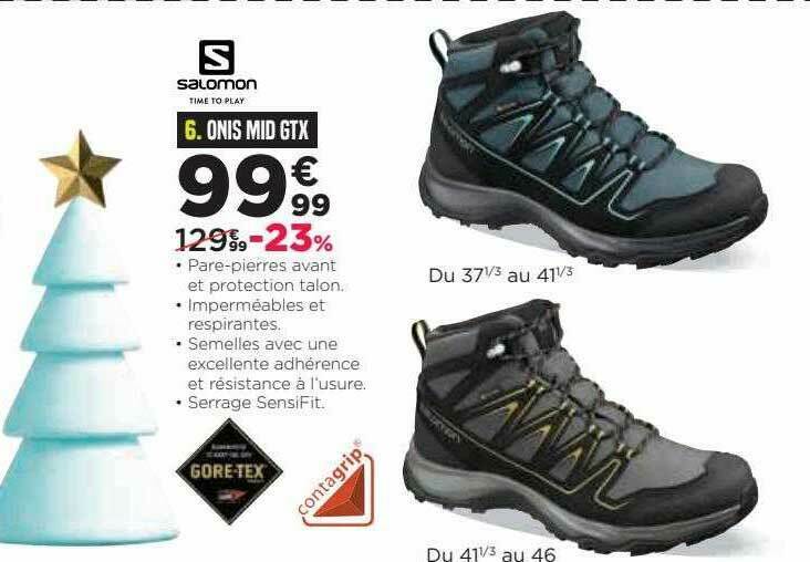 Promo Onis Mid Gtx Salomon chez Go Sport